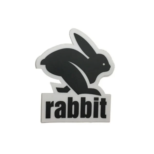 rabbit logo sticker - black